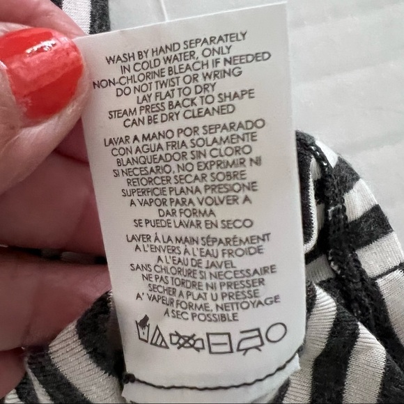 CAbi Black and White Striped Sleeveless Top. Size Small - Picture 7 of 9